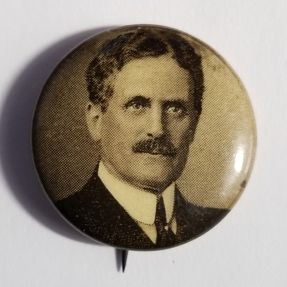 Governor Myron T. Herrick Ohio US Senate Sepia 1916 Campaign Pin Pinback brooch